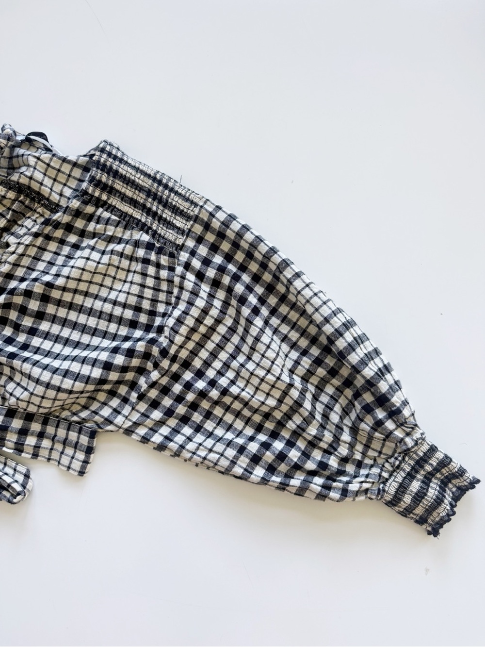Zara Black and White Gingham High-Waist Shorts - Picture 6 of 10